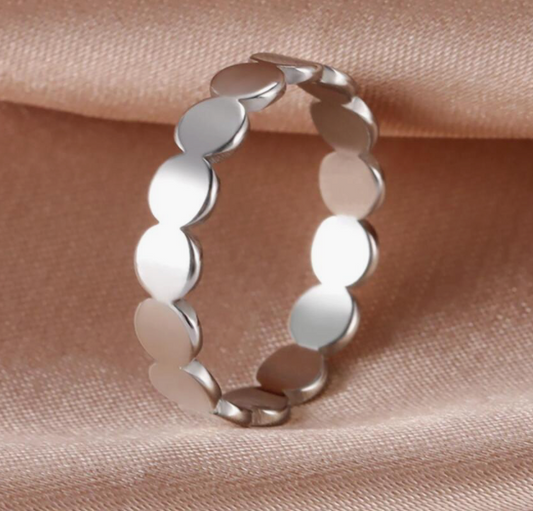 Silver Disc Band - Size 6 only