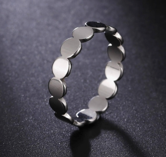 Silver Disc Band - Size 6 only